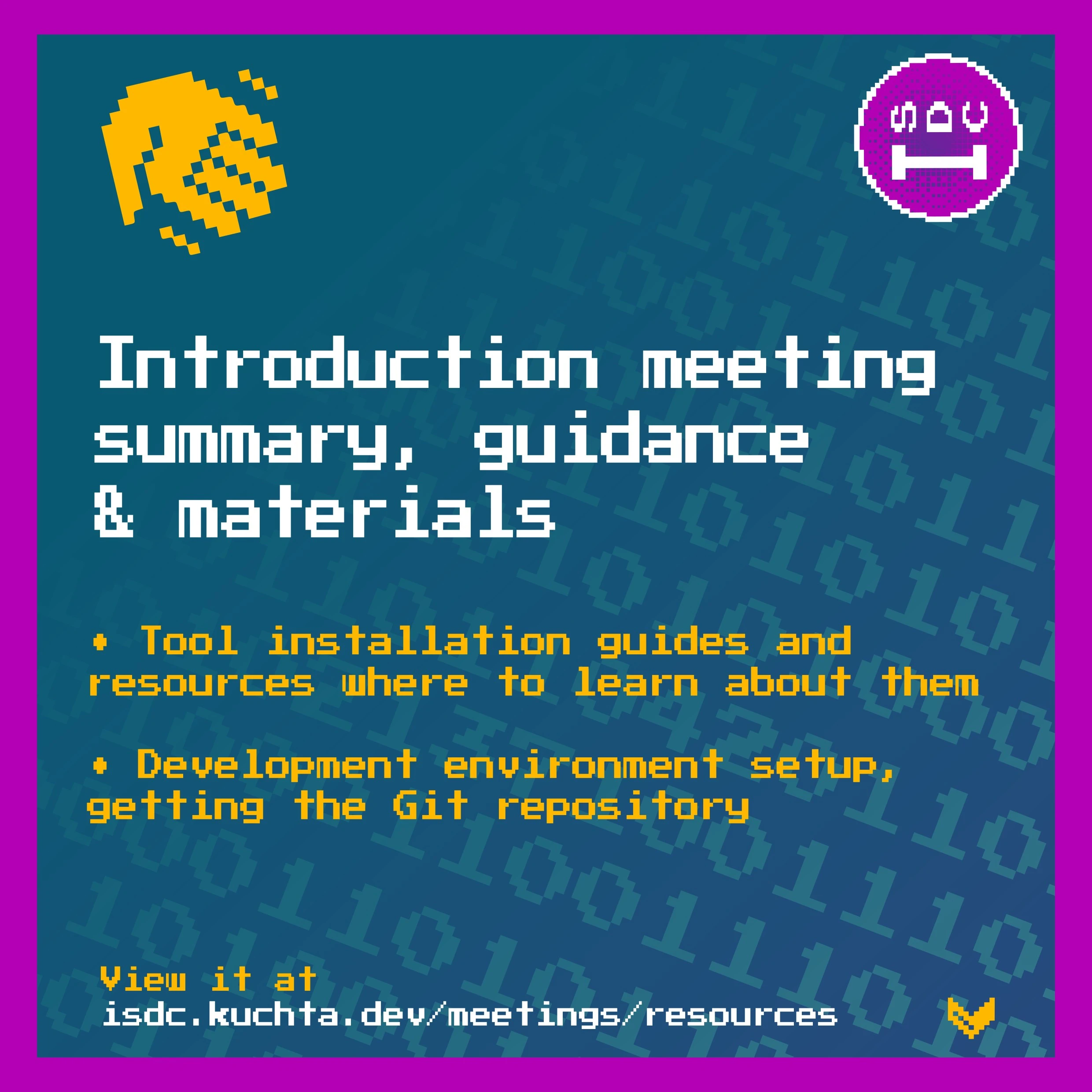 Introduction meeting summary, guidance & materials